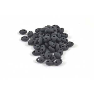 Twin bead 2.5x5mm opaque black matte